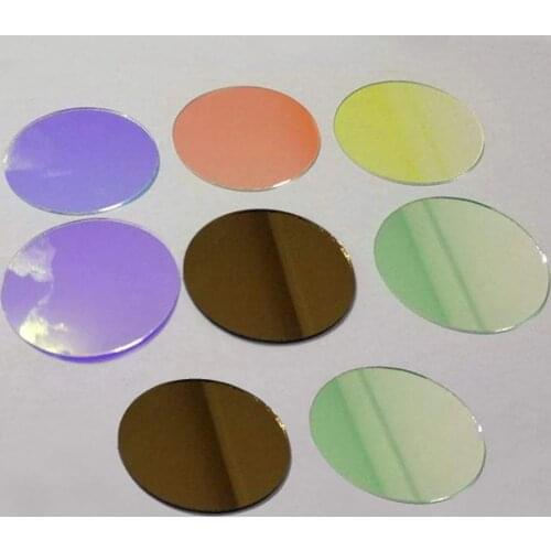 37mm logo lenses material with colorful film gobo glass for laser machine to make gobo