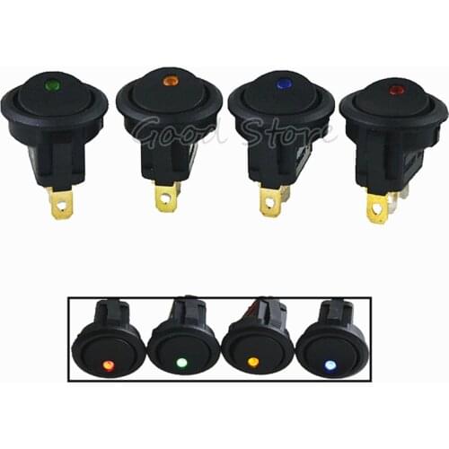 4PCS 12V ON/OFF Smart Switch Illuminated Round Rocker Button Switch Car/Van/Dash Light switch MY