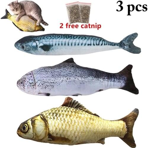 4pcs Plush Creative 3D Carp Fish Shape Cat Toy Cute Simulation Fish Playing Toy For Pet Gifts Catnip Fish Stuffed Pillow Doll