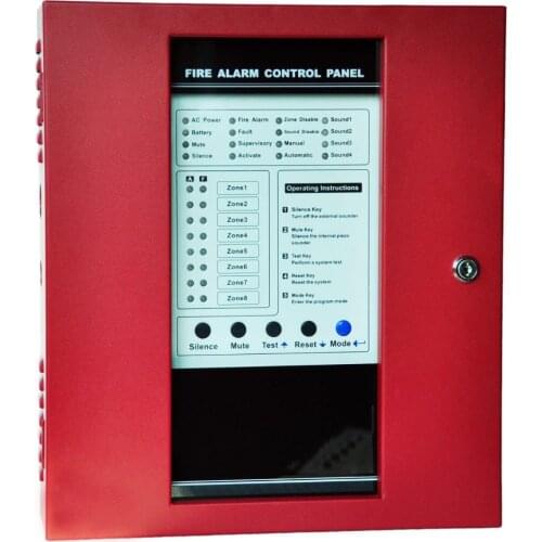 8 Zone Fire Alarm Control Panel Conventional Fire Alarm System Protect Home Safe Control Panel With Alarm Detector