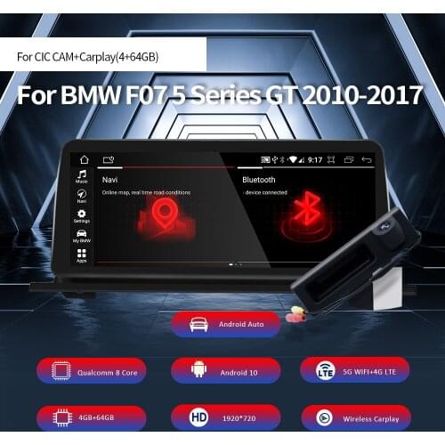 Nunoo 10.25 12.3 Inch Car Multimedia DVD Player For BMW F10 F11 F07 F18 Series 5GT 2010-2017 CIC NBT GPS Android 10.0 4GB 64GB