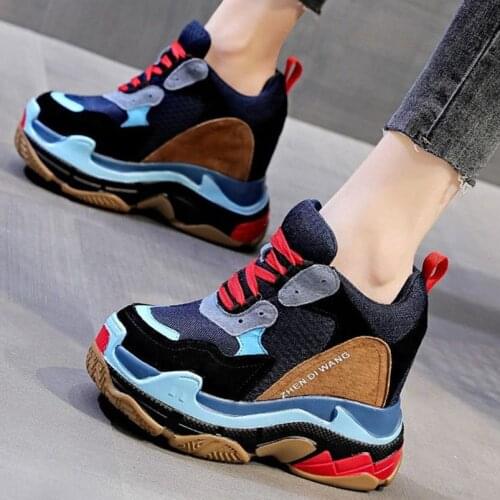 Ankle Boots Womens Real Leather Fashion Sneakers Platform Wedge High Heels Creeper Oxfords Party Shoes Round Toe 39 35 36 37 38