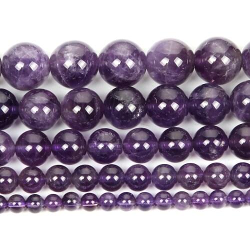 4-12mm Natural Stone Beads Round Smooth Amethysts Agates Loose Beads For Jewelry Making DIY Charm Bracelet Necklace Handmade