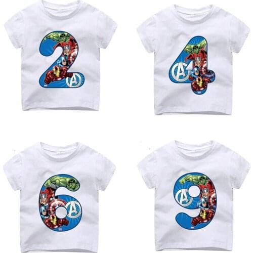 Kids Clothes Boys 1 To 9 Summer 2021 Happy Birthday A Number Kids T-shirts Boy Baby Girl Kid Clothes Short Sleeve T-shirt