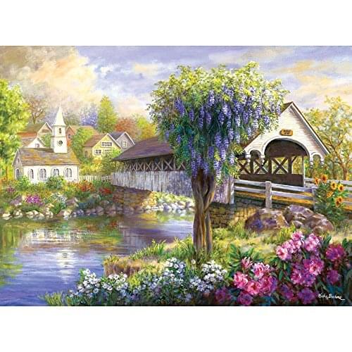 Wonderland Homes scenery Art Needlework 14CT Canvas Unprinted Handmade Embroidery Cross Stitch Kits DIY Home Decor