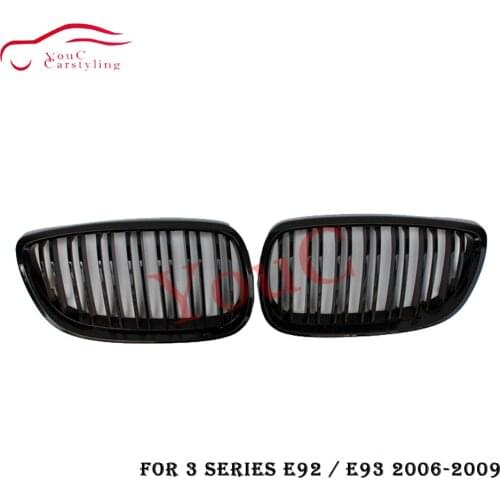 E90 M3 Front Kidney Grille Mesh for BMW 3 Series E92 E93 M3 2006 - 2009 320i 325i 330i Coupe Cabriolet Gloss Black Grill