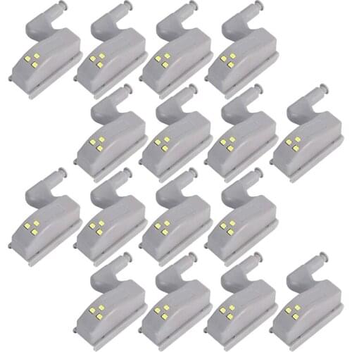 HLZS-16Pcs Hinge LED Sensor Light for Kitchen Cabinet Cupboard Closet Night Lights, Living Room/Bedroom/Wardrobe Night Lights