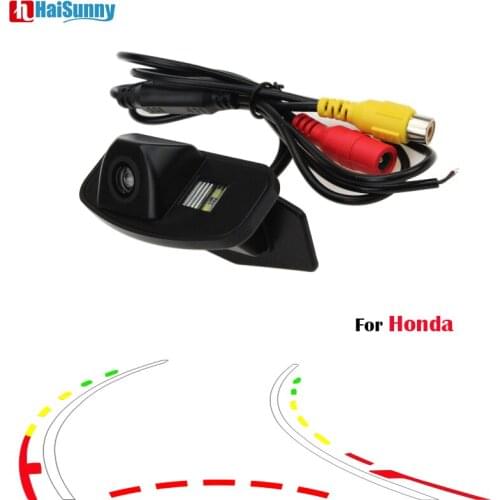 HaiSunny For Honda Odyssey Fit Jazz Elysi Car Backup Rear View Trajectory Camera With Wide View Night Vision Moving Guiding Line