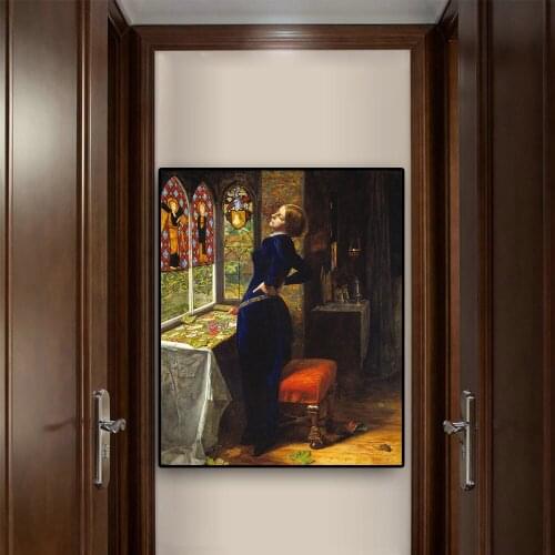 Mariana By John Everett Millais Portrait Canvas Painting Posters and Prints Scandinavian Nordic Art Wall Picture for Living Room