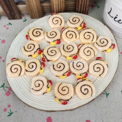 Kawaii Flatback DIY Miniature Cake Food Resin Cabochons Flat Back Scrapbooking Embellishment Decoration Crafts Making:23*25mm