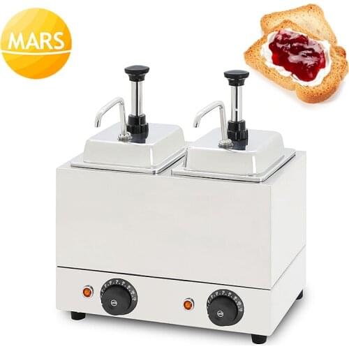 Hot Sauce Filling Spreader Warmer Chocolate Heating Machine Sauce Dispensers Jams Filler Machine With Two Tanks