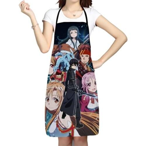 Sword Art Online Anime Apron Kitchen Aprons For Women Men Bibs Household Cleaning Pinafore Home Cooking Apron For Manicure