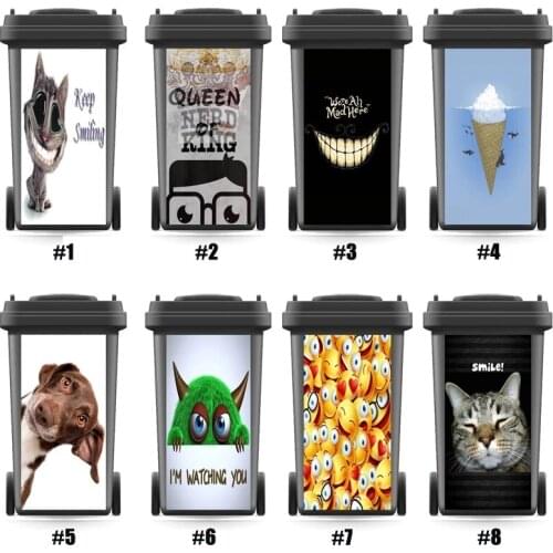 YISL Store Cute Rubbish Bin Sticker Removable self adhesive Kitchen Accessories wall stickers Kids wallpaper home office decor