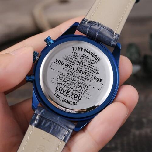 Customized Watch Engrave Your Personalized Logo On The Back relogio masculino With GrandsonGifts