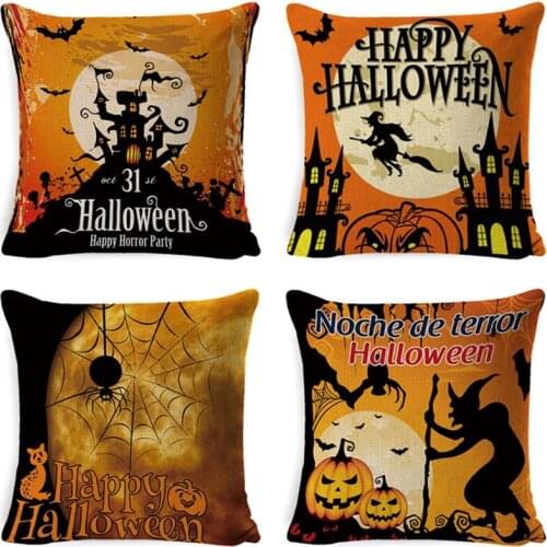 Halloween Cartoon pumpkin lantern Cushion Cover Nightmare Before Christmas Decor Throw Pillows Sofa Home Decorative Pillow Case