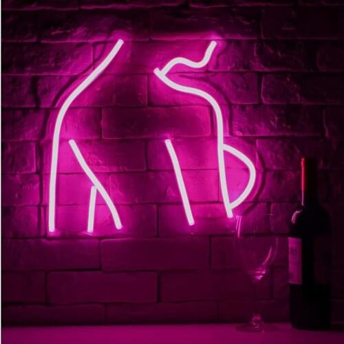 New Acrylic Lady Led Neon Sign Lights Wall Hanging Bar Pub Decor Artwork Night Light Neon Bulbs Lamp Bedroom Decoration Lighting