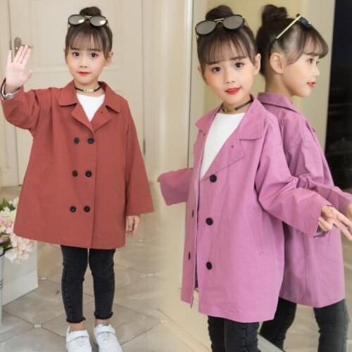 Autumn Girls Trench Coat Kids Windbreaker Solid Clothes Baby Coats Children Clothing Teen Jacket Korean Jacket for Boy Outerwear