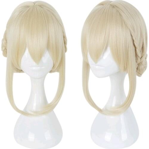 Anime Violet Evergarden character wig cosplay light yellow heat-resistant wig