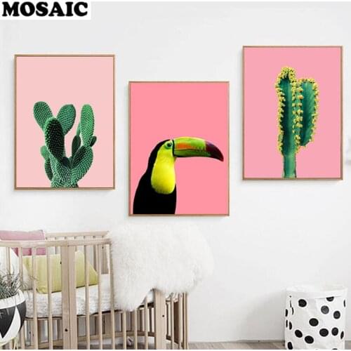 Drop shipping Cactus Desert Plant Embroidery diamond Mosaic Pattern Wall Art diamond Painting for Living Room Home decor 3pcs