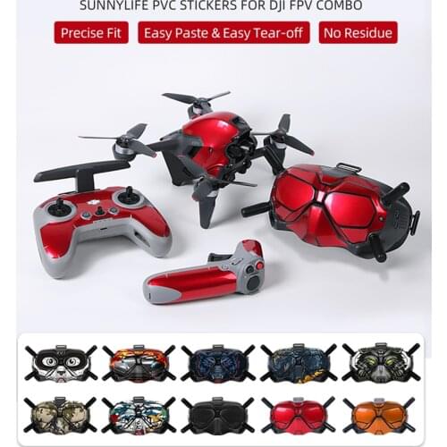 FPV PVC Decals Protective Film Sticker Set No Residue Carbon Fiber Metallic Pattern For DJI FPV Combo Drone Accessories