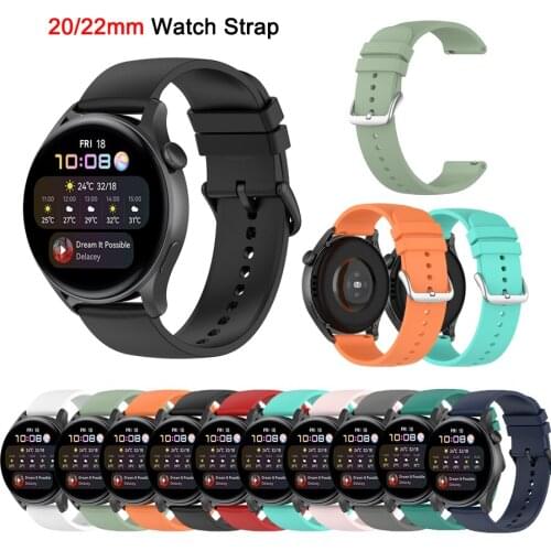 20mm 22mm Silicone Band for Huami Amazfit Gtr Bip Strap For Samsung Gear S3 s2 Sport Classic Huawei GT 2 Galaxy Watch 42mm 46mm