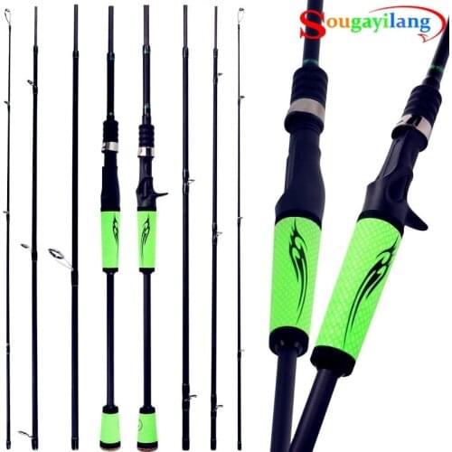 Sougayilang Fishing Rod 4 Section Casting Rod Spinning Rod Ultralight Weight Casting Spinning Fishing Rods
