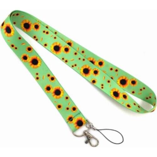 Mew 10 pcs sunflower Lanyard for Keys Mobile Phone Neck Straps Keychains