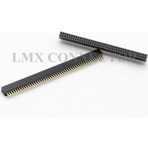 10PCS 1.27mm Female Pin Header Connector 2X40P/2X50P Plstic Height 4.3mm Double Row Copper Gold Plated