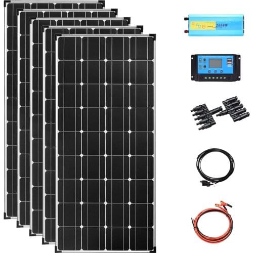 Solar panel system 600w panel solar panneau solaire Off Grid 5pcs18v 120w cell battery charger Photovoltaic 12v 110v 220v
