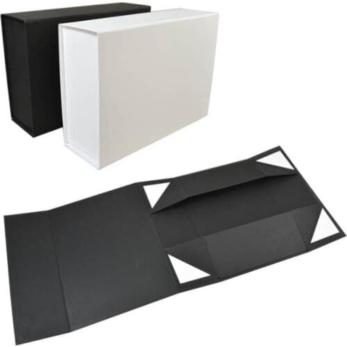 Foldable Black White Hard Gift Box With Magnetic Closure Lid Favor Boxes Childrens Shoes Storage Box 22x16x10cm SN3878