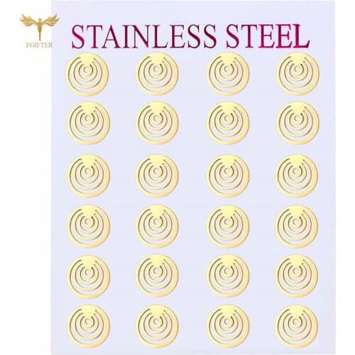 Vintage Round Earrings Womens Earrings Girl Gift Fashion Stainless Steel Jewelry Set Wholesale 12 Pairs