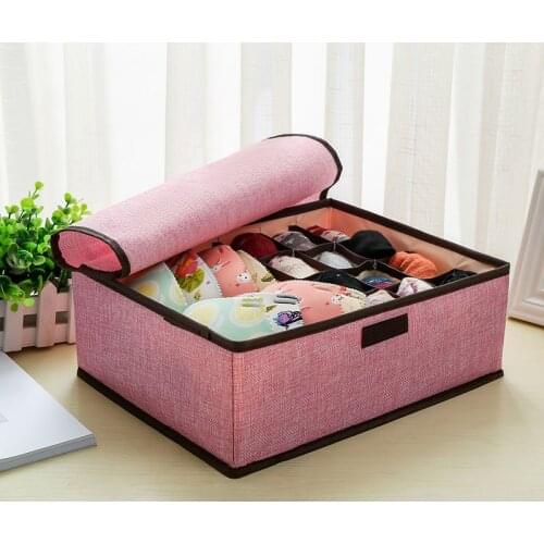 Womens Bra Underwear Storage Box Home 13 Grids Drawer Organizer Bra Socks Tie Leggings Organizer Underwear Folding Storage Box