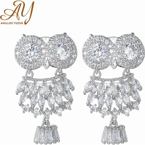 Anillos Yuzuk New Arrival 925 Sterling Silver Tassels Drop Earrings For Women Clear CZ Silver Earrings Jewelry Brincos