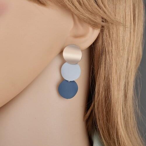 2020 Women Earrings Vintage Dangling Hanging Long Pendientes Small Disc Wind Chime Fashion Jewelry Stud Earrings for Women