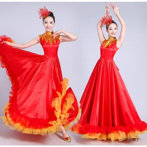 Spanish Bullfight Dance Dress For Women Stage Wear Gypsy Dress Performance Costume Flamenco Dance Dress Ballroom Clothes DL7181