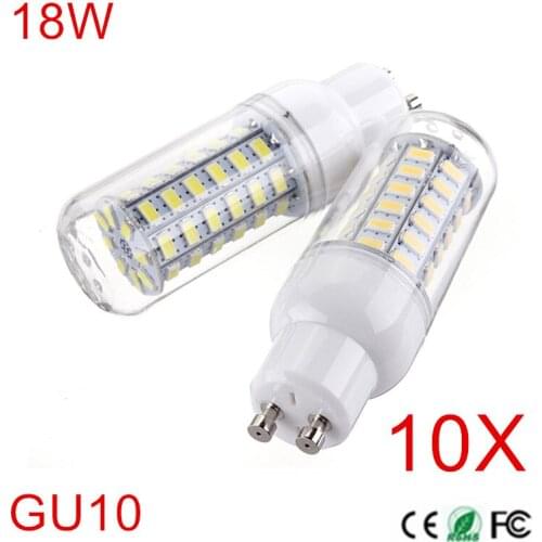 10Pcs GU10 Radiation Cover LED lamp 5730 AC220V 230V 240V GU10 Corn Bulb Light 56Leds Chip lampada 18W Led Candle Lighting