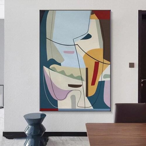 100% Hand Painted Oil Paintings Picasso Famous Abstract Line Art Canvas Minimalist Wall Art for Living Room Nordic Home Decor