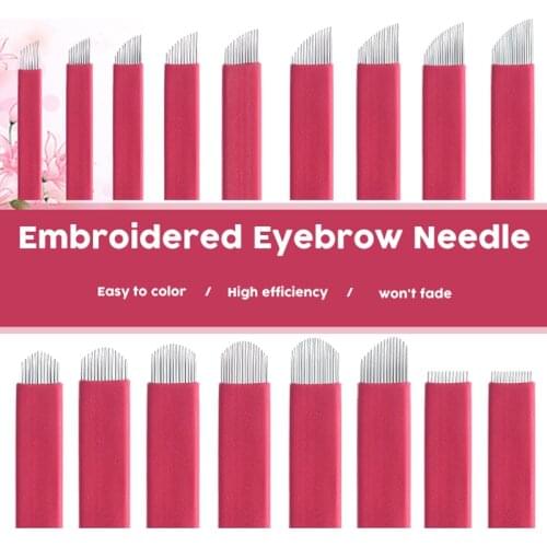 0.2mm Full Professional Permanent Makeup Red Blade Eyebrow Tattoo Needles tebori Blade For dermograph micropigmentation