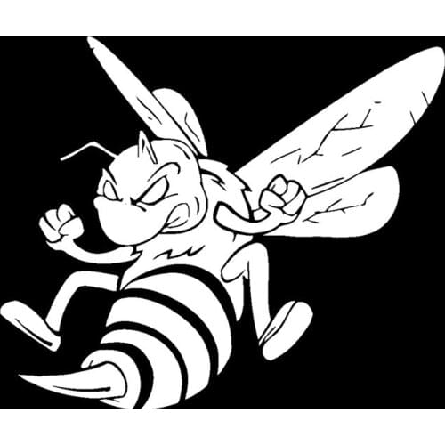 17.8CM*15CM Angry Bee Decal Fun Animal Decor Vinyl Car Sticker Black/Silver C19-0073