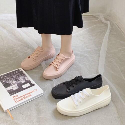 2021 Spring and Summer Comfortable Womens Casual Shoes Lace-up White Shoes Womens Shoes Student Flat Shoes Women