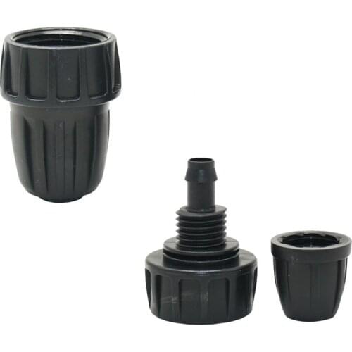 3/4" Female to 3/8" 1/2" Garden Hose Connector With Lock Nut For 16mm Hose Greenhouse Garden Irrigation Faucet Adapter 1pcs