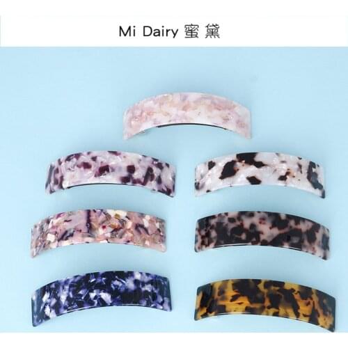 3pcs 50% OFF Factory supplies Tortoise shell acetate acrylic simple 9 cm large arch Korea barrettes clips for women girls