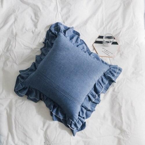 45x45cm cotton cushion cover sofa pillowcase decorative lotus frill pillow cover bedroom case for pillow backrest