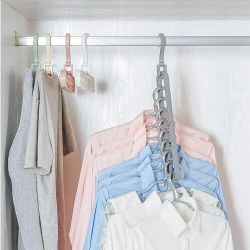9 Holes Clothes Hanger Magic Rotatable Home Storage Organization Drying Rack Plastic Scarf Hangers Racks Wardrobe Storage Hanger