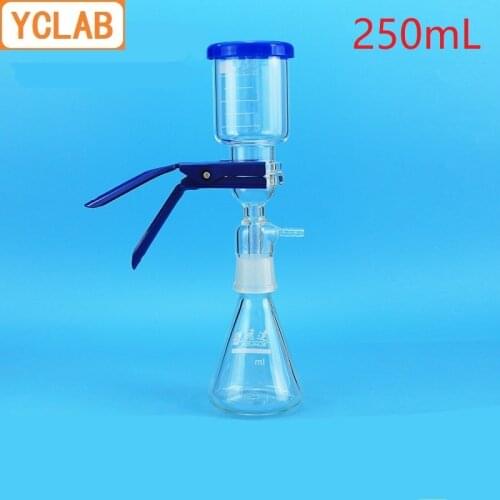 YCLAB 250mL Vacuum Filtration Apparatus with Rubber Tube Glass Sand Core Liquid Solvent Filter Unit Device Laboratory Equipment