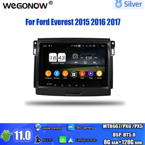 Wireless Carplay PX6 DSP IPS Car DVD Player Android 10.0 4GB +128GB GPS RDS Radio Wifi Bluetooth For Ford Everest 2015 2016 2017
