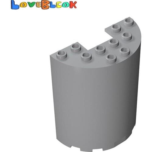 Cylinder Half 3x6x6 with 1x2 Cutout Building Blocks Assembles MOC Technical Parts DIY Toy For Kid 35347 / 87926 4pcs/Lot