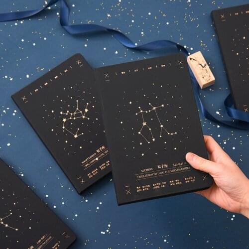 Retro Diary Book A5 Twelve Constellation Notebook Lines Pages Journal Note Book Refiller Paper Planner Diary Stationery Gift