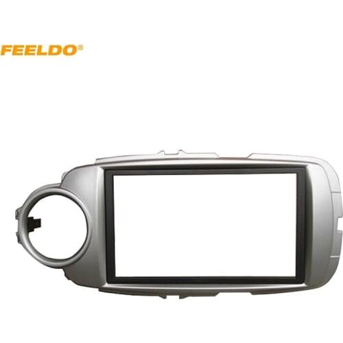 FEELDO 2DIN Car Radio Fascia Panel Frame Adapter for Toyota Yaris (XP130) Stereo Dash Plate Frame Trim Installation Kit #HQ4870