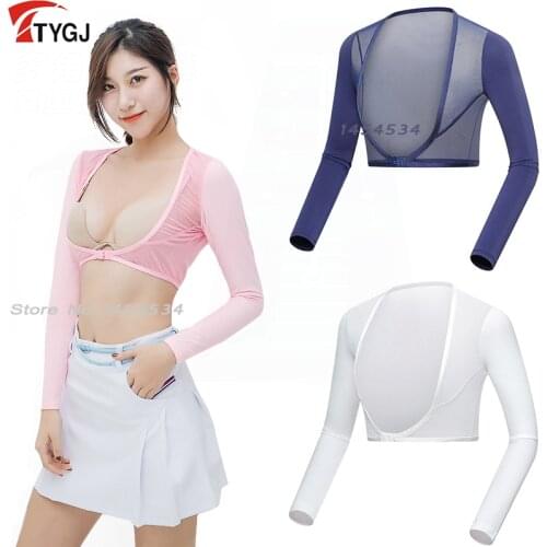 Long Sleeved T Shirt Arm Summer Lady Ice Silk Bottoming Shawl Sleeves Half-length Clothing Long Sleeves Breathable Ball Clothes